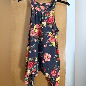 Torrid Floral Sleeveless Blouse - Black, Red, Yellow